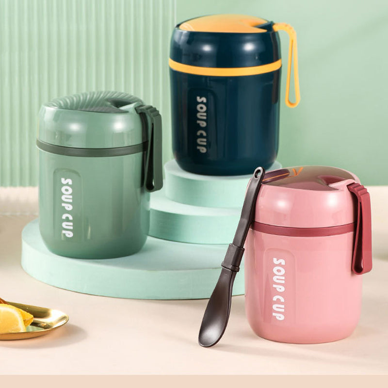 Stainless Steel Thermal Container with Foldable Spoon