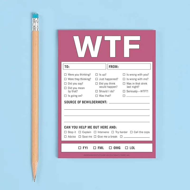 WTF Notes Handy Checklist Memo Pad