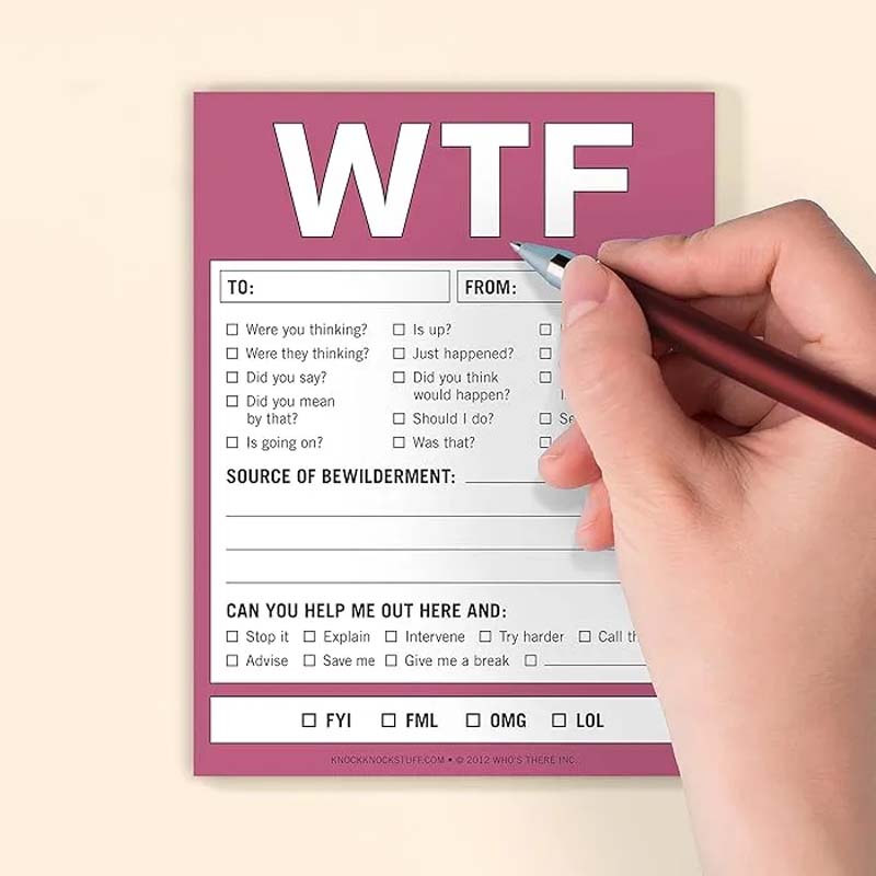 WTF Notes Handy Checklist Memo Pad