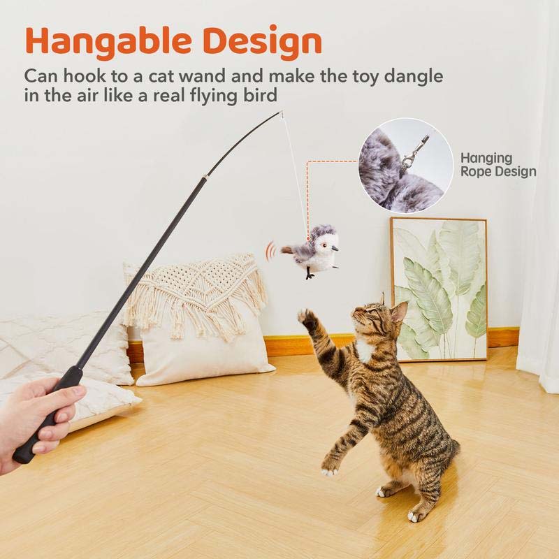 Rechargeable, Interactive Cat Exercise Toys, Lifelike Bird