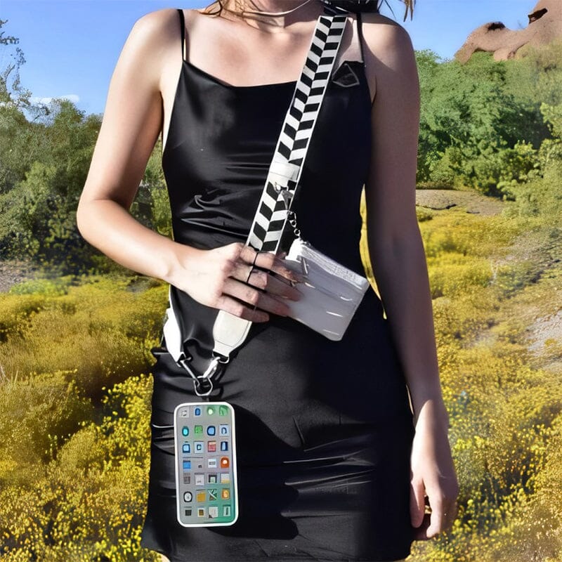 Phone Strap with Zippered Pouch