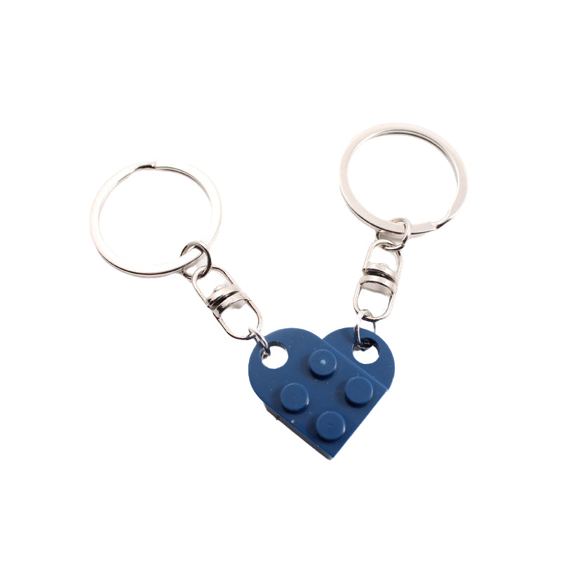 Cute Heart Shape Matching Brick Keychain For Couples