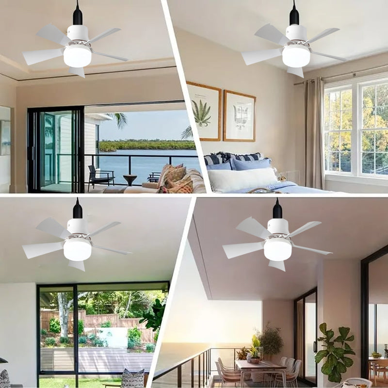 Bright Cool Ceiling Socket Fan & Light with Remote Control
