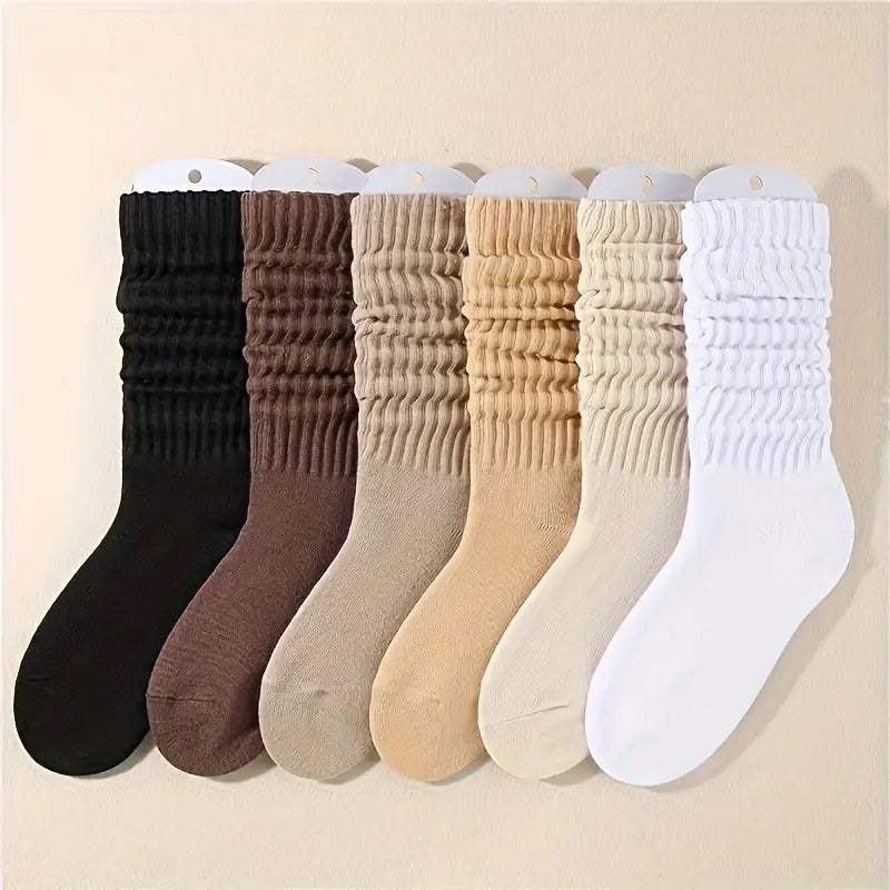 Women's Solid Crew Socks (6 pairs)