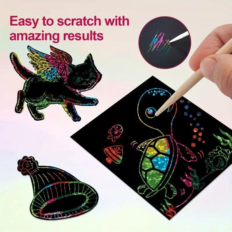 DIY Rainbow Magic Scratch Paper Art Set