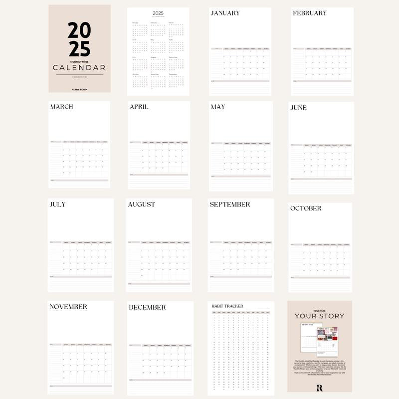 2025 Vision Board Wall Calendar