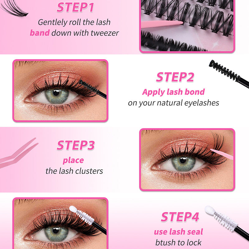 Natural Fluffy False Eyelash Extensions Set