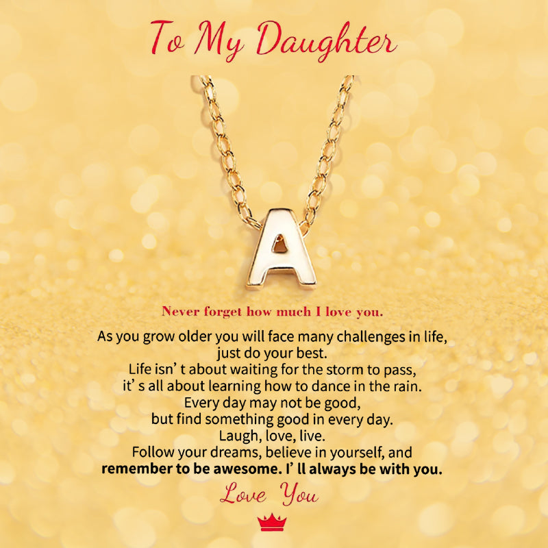 For Daughter & Granddaughter Letter Initial Necklace