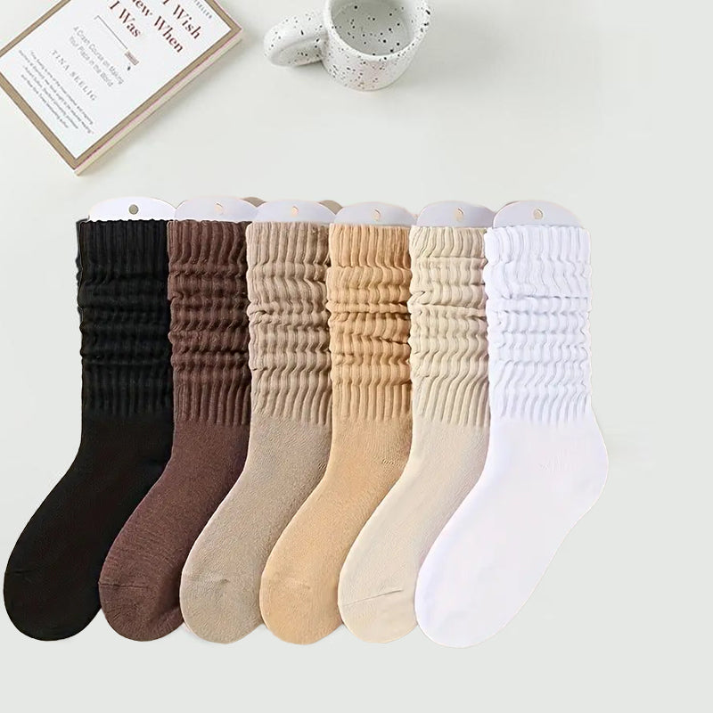 Women's Solid Crew Socks (6 pairs)