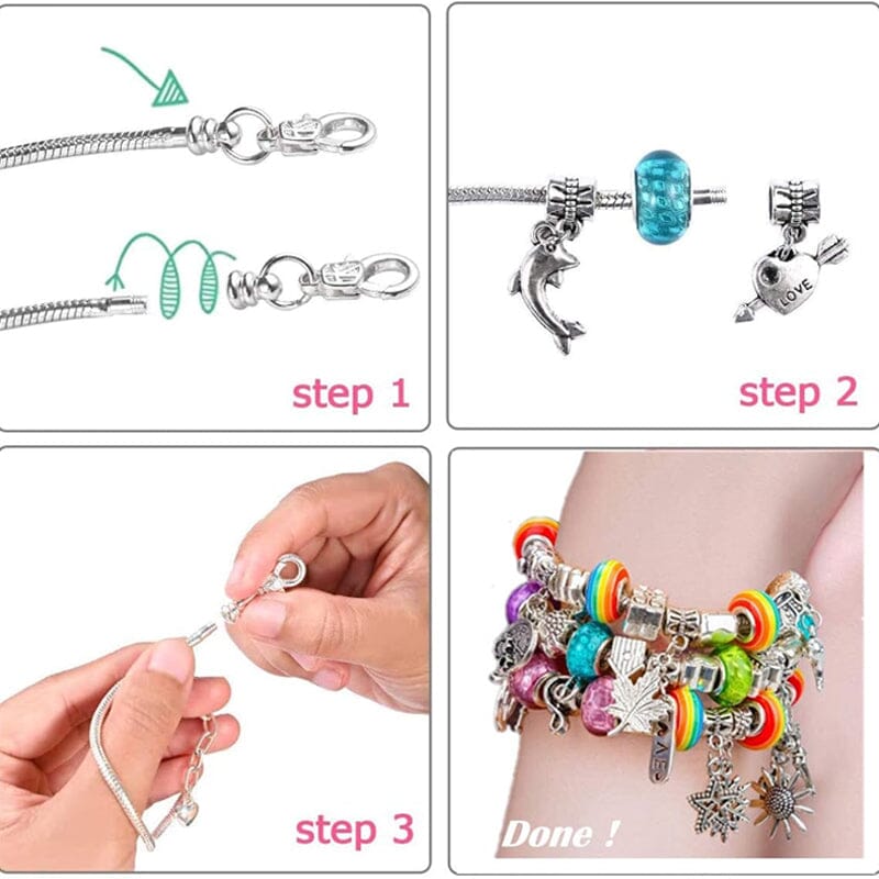 Upgraded DIY Girls Charm Bracelet Making Kit