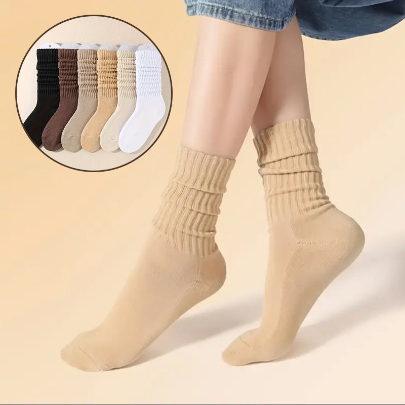 Women's Solid Crew Socks (6 pairs)