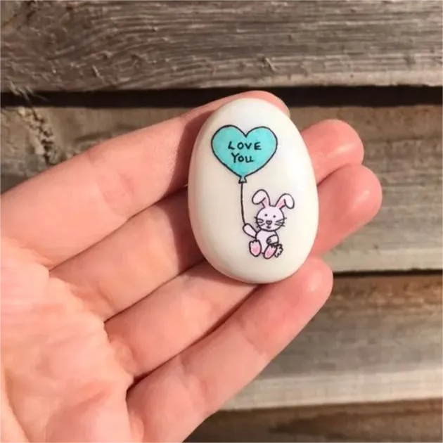 Easter Bunny Pocket Stone Gift