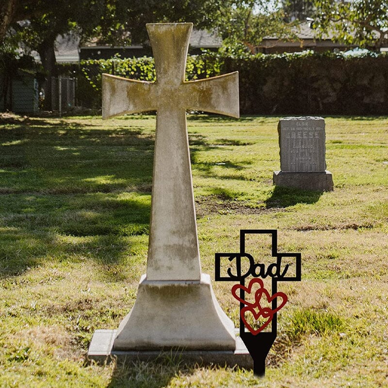 Cemetery Memorial Cross Stake for Parents