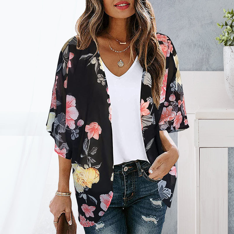 Women's Floral Print Casual Blouse Tops
