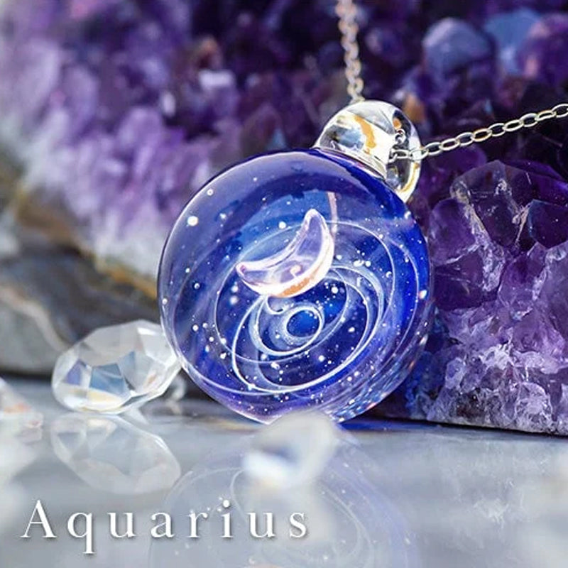 Cosmic starry glass bead pendant necklace