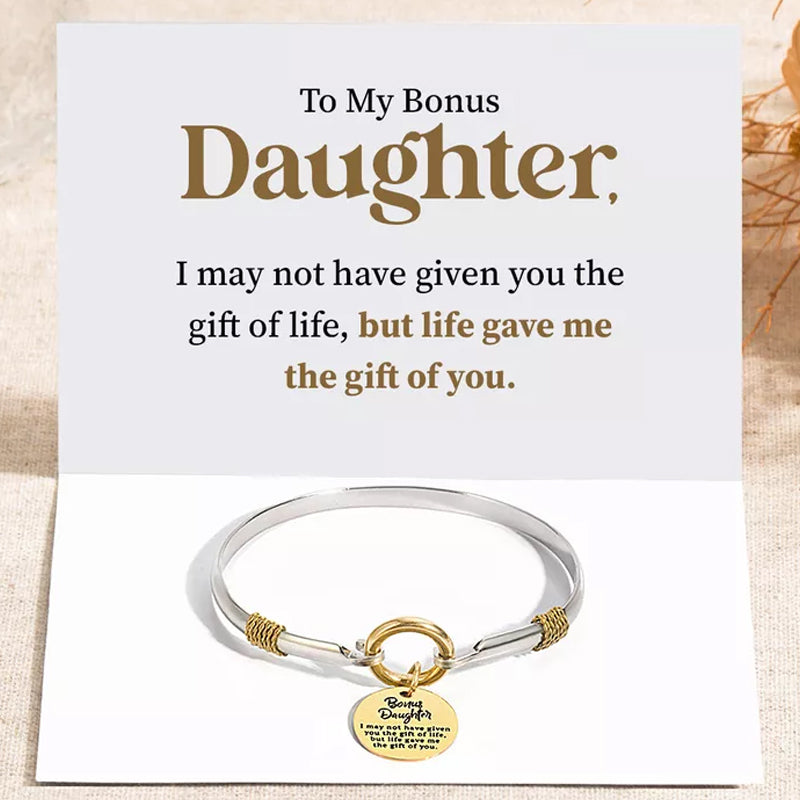 To My Bonus Daughter Two-Tone Bracelet