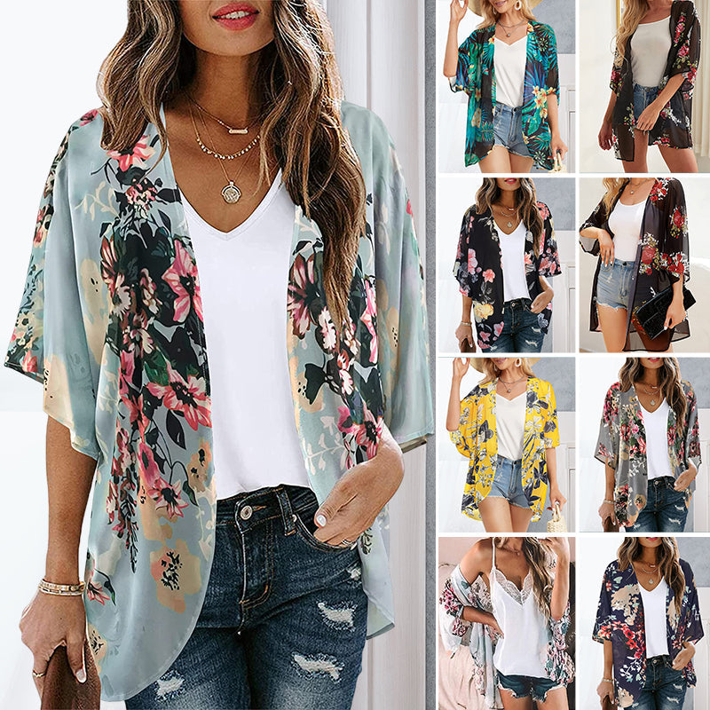 Women's Floral Print Casual Blouse Tops