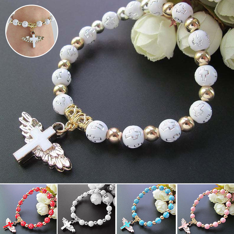 Angel Wing Cross Bracelet